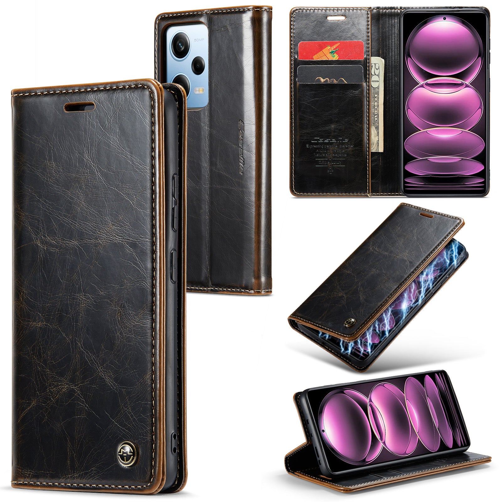 CASEME 003 Series For Xiaomi Redmi Note 12 Pro 5G Note 12 Pro Speed 5G Poco X5 Pro 5G Anti-drop PU Leather Wallet Stand Cover Waxy Texture Phone Case CASEME 003 Series For Xiaomi Redmi Note 12 Pro 5G Note 12 Pro Speed 5G Poco X5 Pro 5G Anti-drop PU Leather Wallet Stand Cover Waxy Texture Phone Case